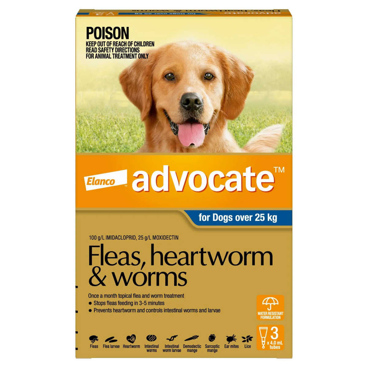 Advocate Blue Spot-On Flea & Worming Treatment 25kg+ Dog gallery image
