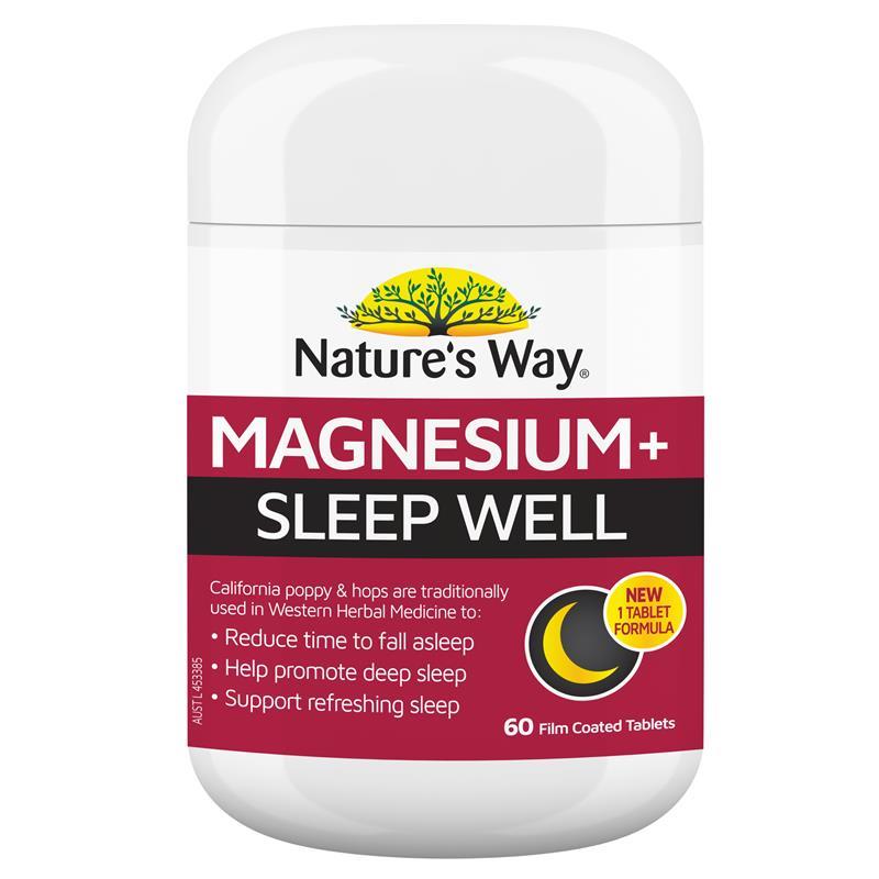 Nature's Way Magnesium + Sleep Well 60 Tablets gallery image