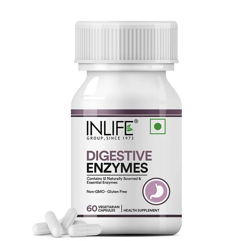Inlife Digestive Enzymes Supplement | 60 Vegetarian Capsules gallery image