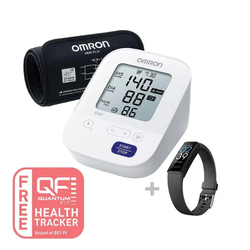 Omron HEM7156T Plus Blood Pressure Monitor + Bonus Quantum Fit Health Tracker gallery image