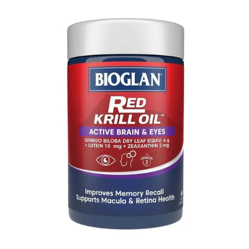 Bioglan Red Krill Oil Active Brain & Eyes 60 Capsules gallery image