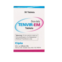 Tenvir EM (Emtricitabine and Tenofovir Disoproxil Fumarate) 200/300mg 30 Tablets gallery image